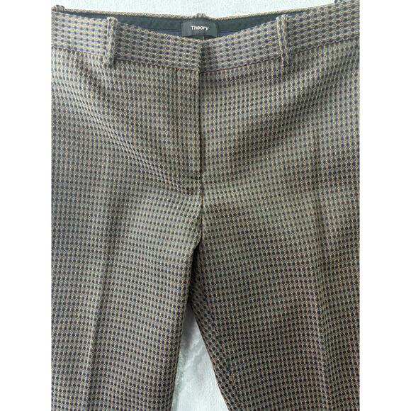 Theory Treeca 2 Dot Jacquard Slim Leg Pant • Brown & Green • Size 10 - Picture 6 of 8